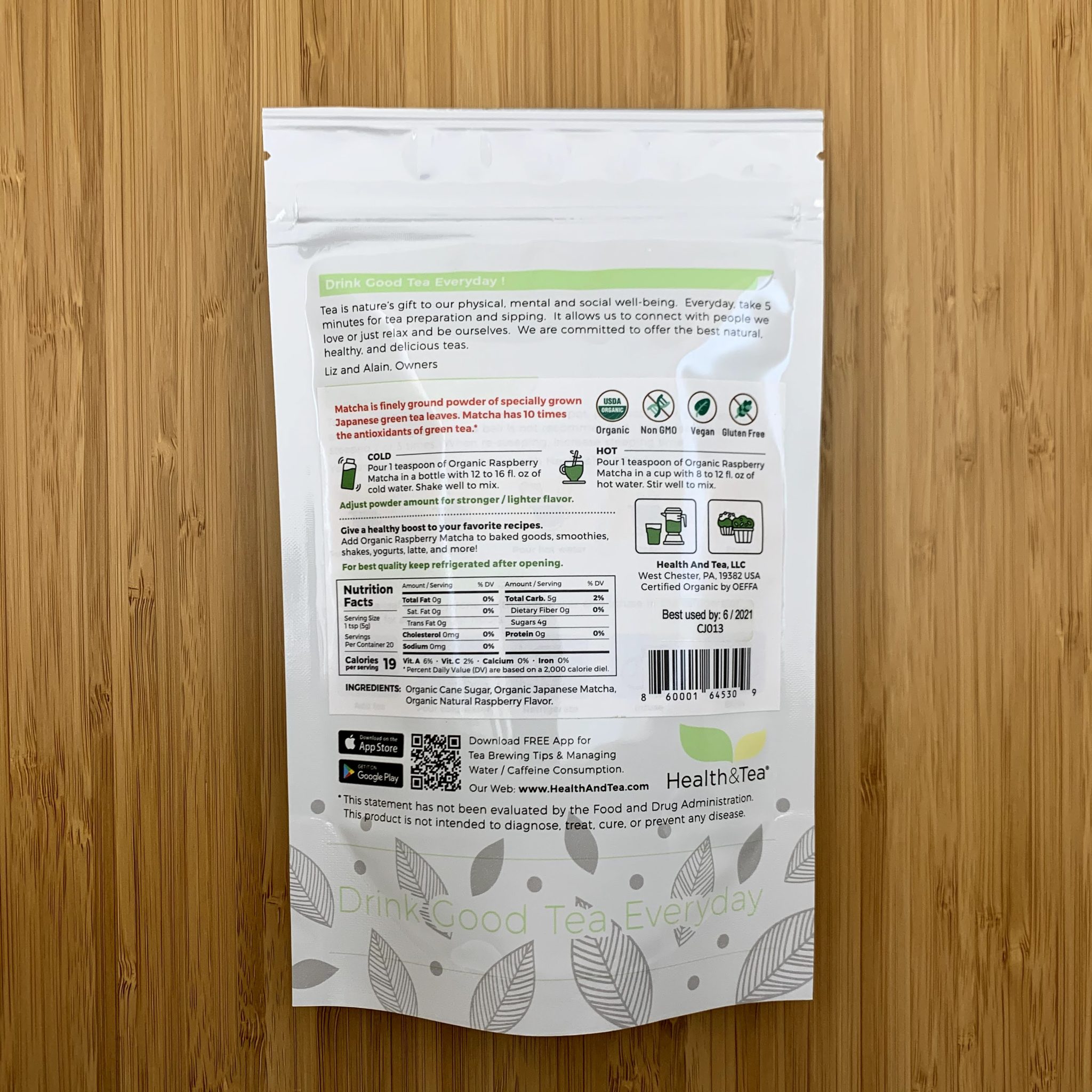 Organic Matcha Raspberry - Matcha with a sweet raspberry taste