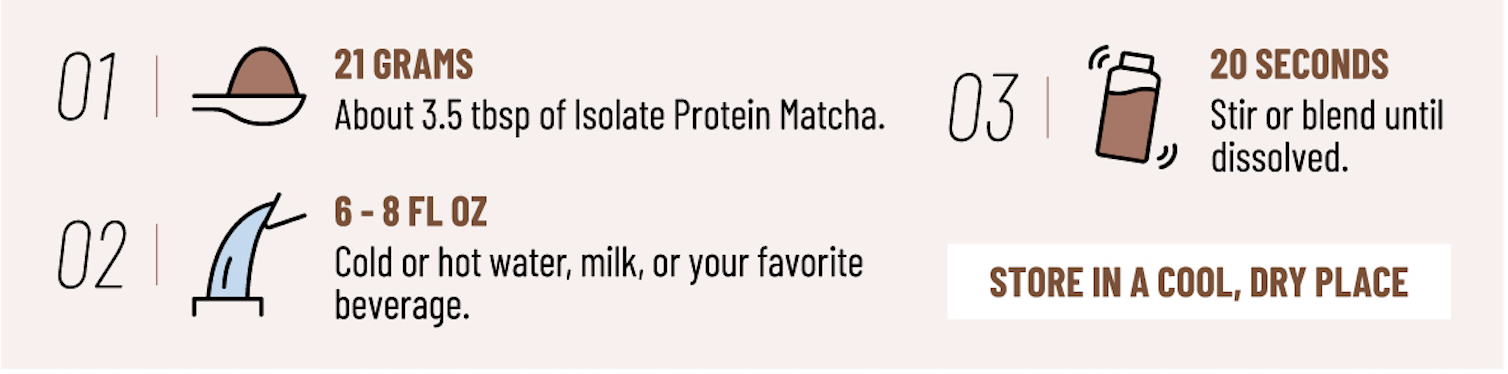 Health&Tea Isolate Protein Matcha Chocolate Flavor Instructions