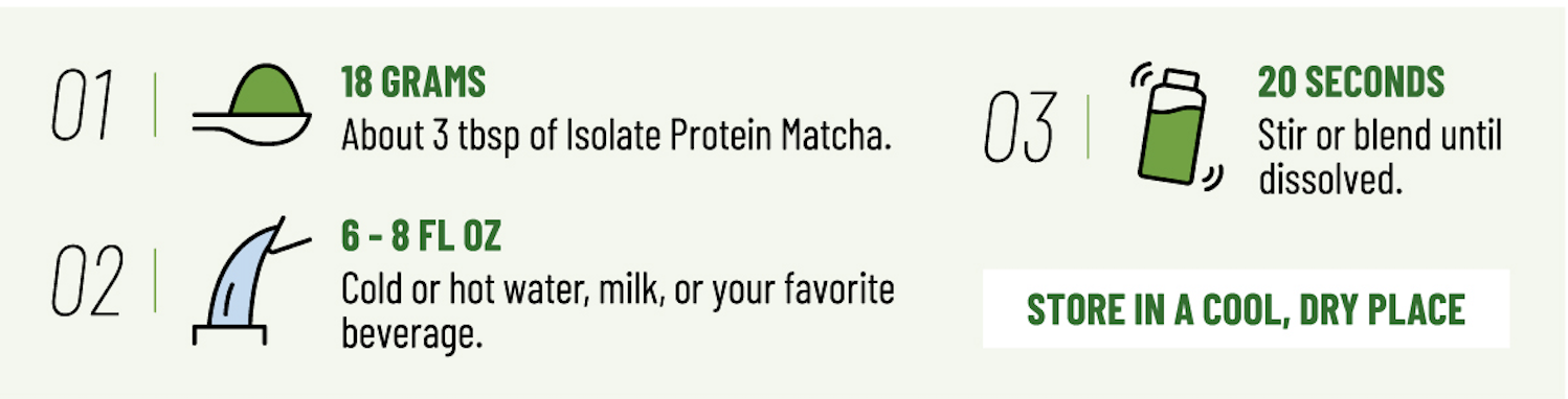 Health&Tea Protein Matcha Original Flavor Instructions