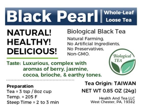 Health&Tea Black Pearl Tea Label