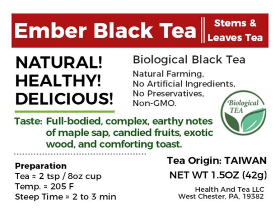 Health&Tea Ember Black Tea Label